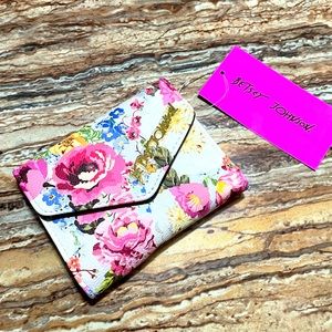 Betsey Johnson Women’s Tri-fold Wallet Rose Floral Print Snap Button Closure